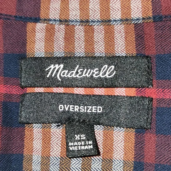 Madewell Womens Rylan Plaid Oversized Ex Boyfriend‎ Shirt XS - Picture 4 of 5